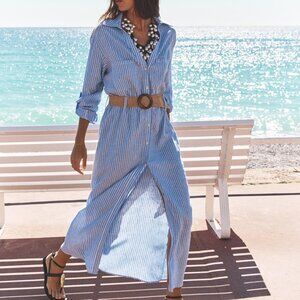 NWT ZARA BELTED MIDI DRESS L, S